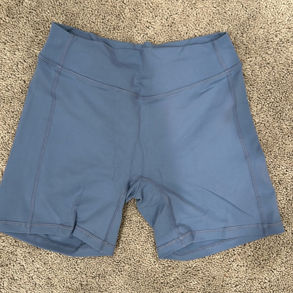 For the Peach FTP Blue Scrunch High Waist Shorts (M)